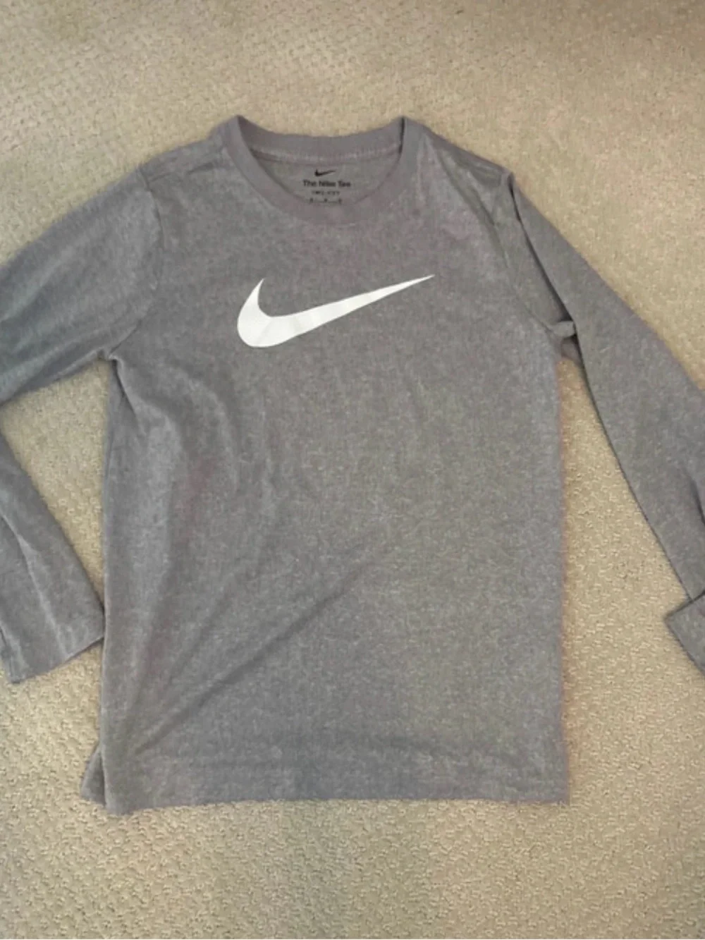 Boys (youth) Nike Long Sleeve Tops - Black, White, Gray - Swoosh Logo